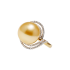 18KG 14.3mm Natural Color South Sea Deep Golden Pearl Diamond Ring