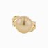 18KG 12.8mm Natural Color South Sea Deep Golden Pearl Diamond Ring