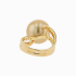 18KG 12.8mm Natural Color South Sea Deep Golden Pearl Diamond Ring