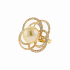 18KG 15.2mm Natural Color South Sea Golden Pearl Diamond Ring