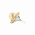 18KG 13.5mm Natural Color South Sea Deep Golden Pearl Emerald Diamond Ring