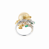 18KG 13.5mm Natural Color South Sea Deep Golden Pearl Emerald Diamond Ring