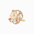 18KG 12.7mm Natural Color South Sea Rose Golden Pearl Pink Sapphire Diamond Ring