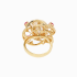 18KG 12.7mm Natural Color South Sea Rose Golden Pearl Pink Sapphire Diamond Ring