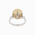 18KG 12.4mm Natural Color South Sea Deep Golden Pearl Diamond Ring