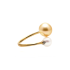 18KG 6.8-9.6mm Natural Color South Sea Golden & Akoya Pearl Diamond Ring