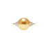 18KG 9.8mm Natural Color South Sea Deep Golden Pearl Diamond Ring