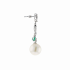 18KG 12.9/12.9mm Natural Color South Sea White Pearl Emerald Diamond Earrings