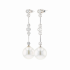 18KG 12.6/12.6mm Natural Color South Sea White Pearl Diamond Earrings