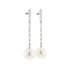 18KG 12.7/12.7mm Natural Color South Sea White Pearl Diamond Earrings