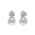 18KG 12.8/12.9mm Natural Color South Sea White Pearl Diamond Earrings