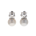 18KG 12.8/12.9mm Natural Color South Sea White Pearl Diamond Earrings