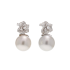 18KG 12.8/12.9mm Natural Color South Sea White Pearl Diamond Earrings