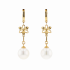 14KG 11.1/11.3mm Natural Color South Sea White Pearl Diamond Earrings