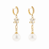 14KG 11.1/11.3mm Natural Color South Sea White Pearl Diamond Earrings