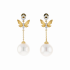 18KG 12.3/12.3mm Natural Color South Sea White Pearl Diamond Earrings