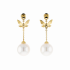 18KG 12.3/12.3mm Natural Color South Sea White Pearl Diamond Earrings