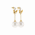 18KG 12.3/12.3mm Natural Color South Sea White Pearl Diamond Earrings