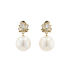 14KG 12.4/12.4mm Natural Color South Sea White Pearl and Shell Earrings