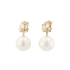 14KG 12.4/12.4mm Natural Color South Sea White Pearl and Shell Earrings