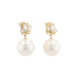 14KG 12.4/12.4mm Natural Color South Sea White Pearl and Shell Earrings