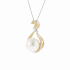 18KG 15.0mm Natural Color South Sea White Pearl Diamond Necklace