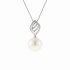 18KG 13.3mm Natural Color South Sea White Pearl Diamond Necklace