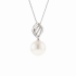 18KG 13.3mm Natural Color South Sea White Pearl Diamond Necklace