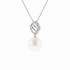 18KG 13.3mm Natural Color South Sea White Pearl Diamond Necklace