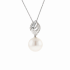 18KG 13.3mm Natural Color South Sea White Pearl Diamond Necklace