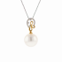 18KG 13.6mm Natural Color South Sea White Pearl Diamond Necklace