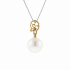 18KG 13.6mm Natural Color South Sea White Pearl Diamond Necklace