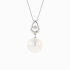 18KG 14.8mm Natural Color South Sea White Pearl Diamond Necklace