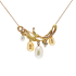 18KG 5.0-11mm Natural Color South Sea White & Golden Pearl Diamond Necklace