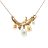 18KG 5.0-11mm Natural Color South Sea White & Golden Pearl Diamond Necklace