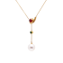 18KG 9.2mm Natural Color South Sea White Pearl Ruby Emerald Necklace