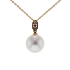 18KG 11.2mm Natural Color South Sea White Pearl Diamond Necklace