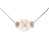 18KG 9.6mm Natural Color South Sea White Pearl Diamond Necklace