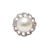 18KG 15.3mm Natural Color South Sea White Pearl Diamond Ring