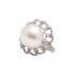 18KG 15.3mm Natural Color South Sea White Pearl Diamond Ring