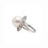 18KG 15.3mm Natural Color South Sea White Pearl Diamond Ring