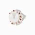 18KG 14.5mm Natural Color South Sea White Pearl Ruby Diamond Ring