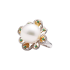 18KG 14.8mm Natural Color South Sea White Pearl Emerald Diamond Ring