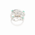 18KG 13.8mm Natural Color South Sea White Pearl Emerald Diamond Ring