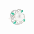 18KG 13.8mm Natural Color South Sea White Pearl Emerald Diamond Ring