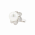 18KG 14.4mm Natural Color South Sea White Pearl Diamond Ring