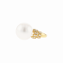 18KG 11.9mm Natural Color South Sea White Pearl Diamond Ring