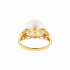 18KG 11.9mm Natural Color South Sea White Pearl Diamond Ring