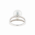 18KG 11.0mm Natural Color South Sea White Pearl Diamond Ring