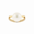 18KG 11.0mm Natural Color South Sea White Pearl Diamond Ring 